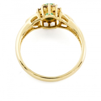 18ct gold Emerald/Diamond Cluster Ring size K